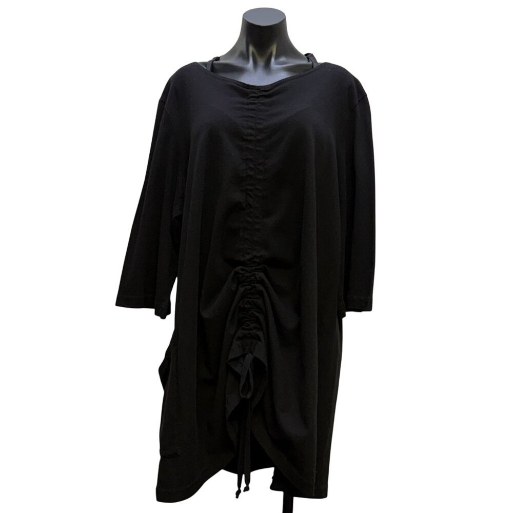 Bryan Walker Black Drawstring Front Tunic Blouse … - image 1